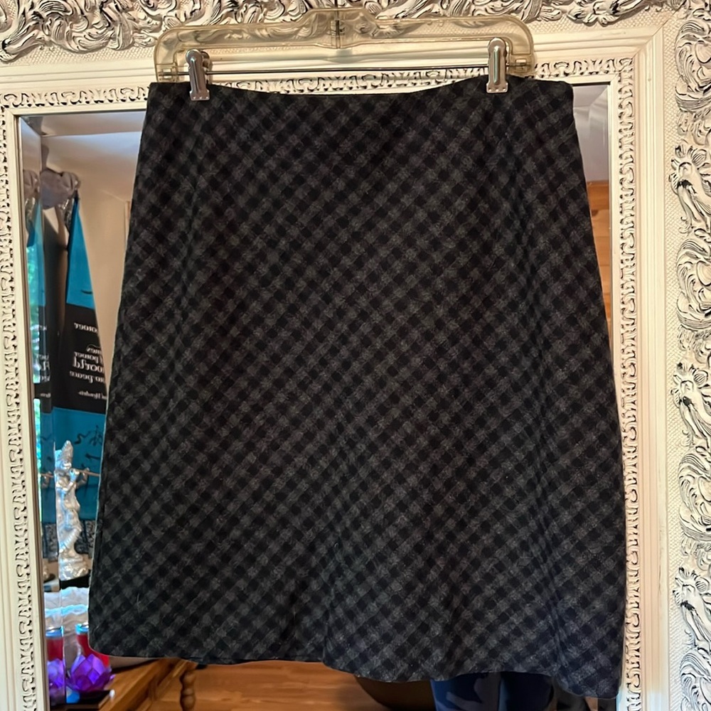 Brooks Brothers wool plaid skirt.
